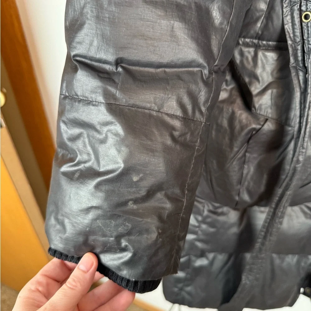 Theory Karidah Landing Black Puffer Down Belted Jacket Large